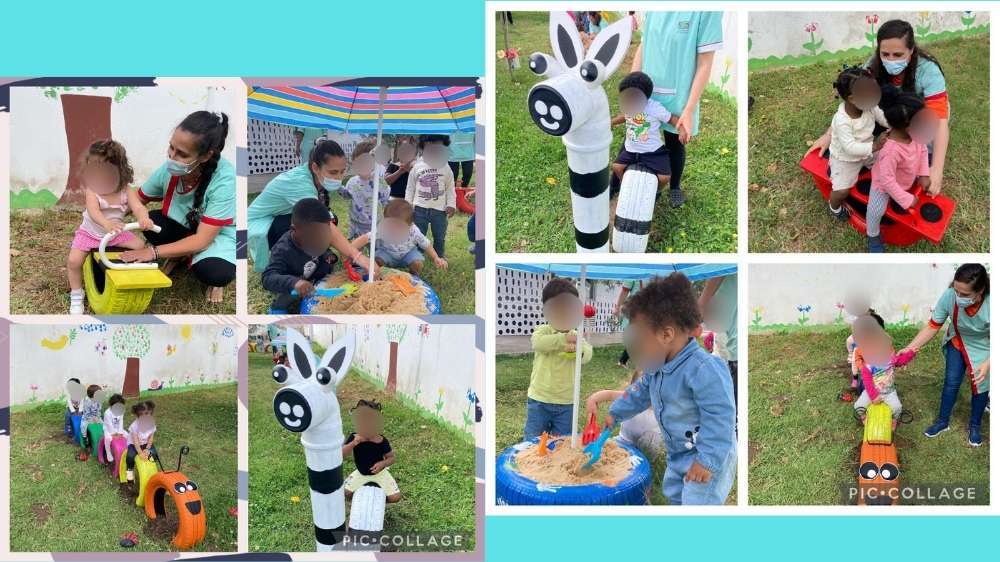 Novo parque infantil do CIDACL feito com material reutilizável