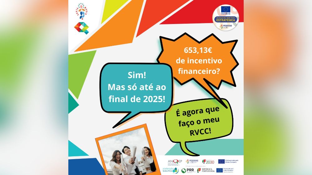 Conclua o seu RVCC e receba um incentivo financeiro